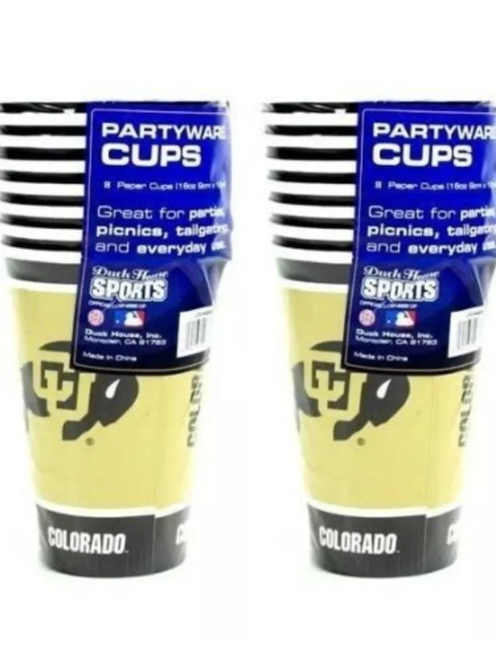 Colorado Buffaloes 16pcs Party Cups 16oz Disposable Duck House NCAA Merch